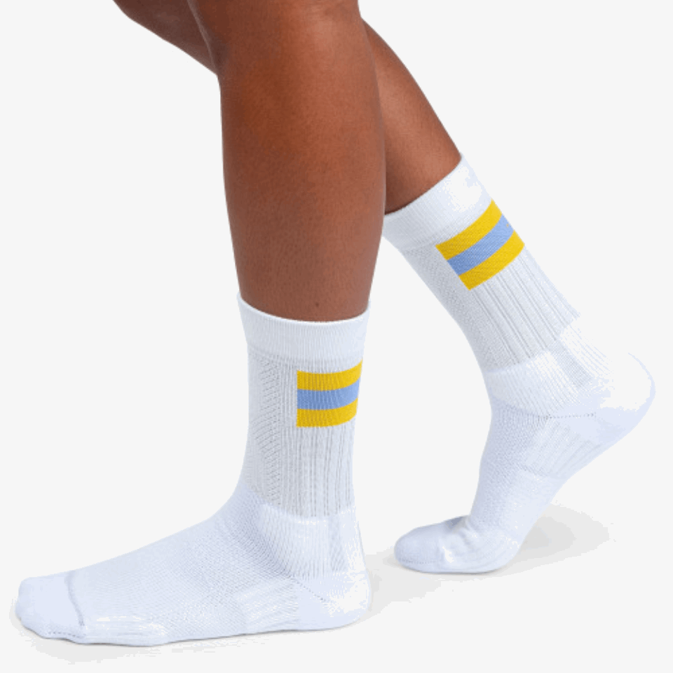 Tennissocke Auf Laufendem Weiß-Senf