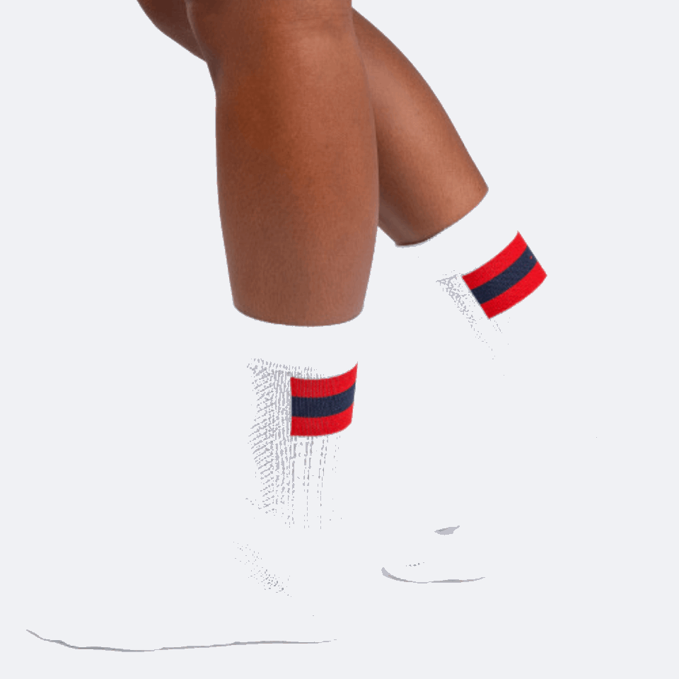 Tennissocke Weiß-rot Beim Laufen